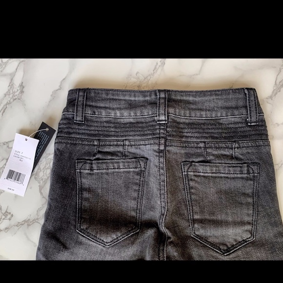 VINCE Girls Black Moto Style Distressed Ombré Denim Jeans SIZE 7 NWT - Picture 12 of 12
